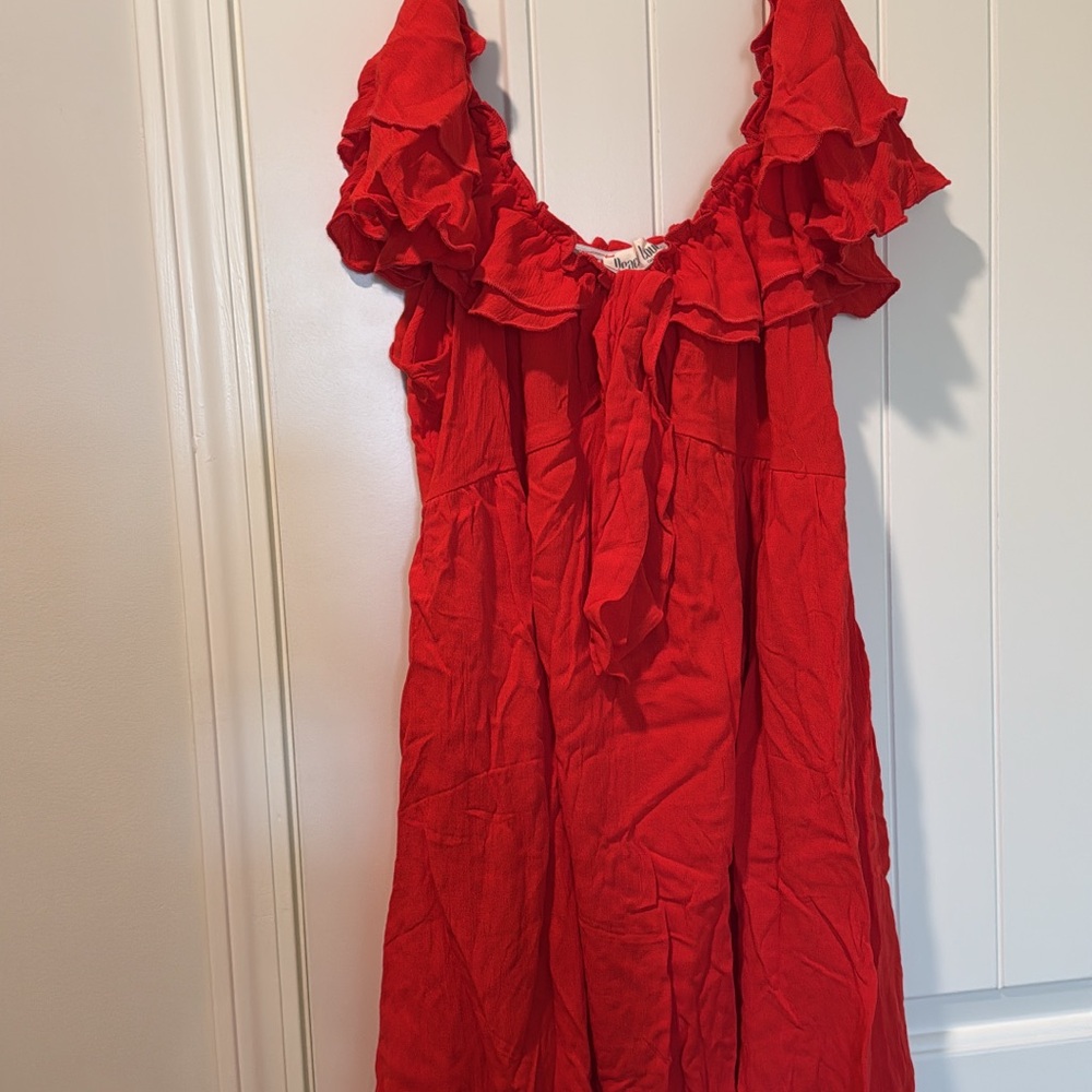Peach Love California Red Strapless Dress